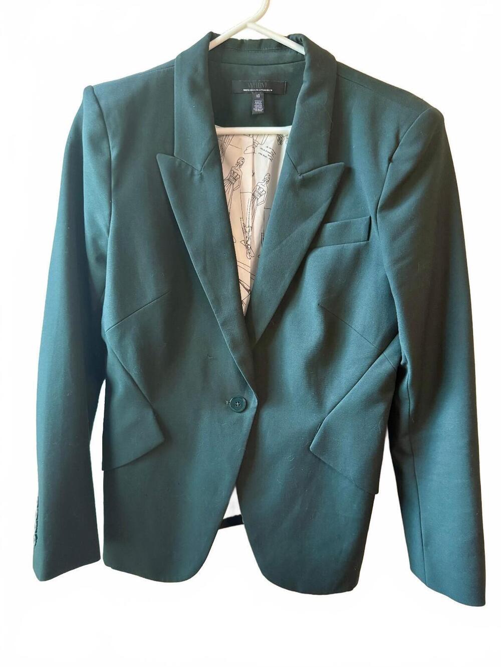 White House Black Market WHBM Editor Blazer Comfort Stretch Size 12